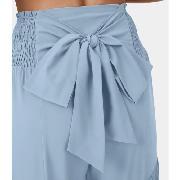 Halara Women's Breezeful High Waisted Shirred Tie Front Wide Leg Pants Large NWT - Picture 4 of 13